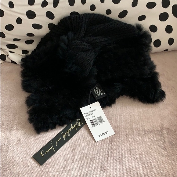Elizabeth and James Accessories - 🆕 Elizabeth and James Fur & Wool Black Turban Hat